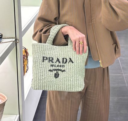 楽天市場】PRADA プラダ Small Saffiano Leather Prada Panier