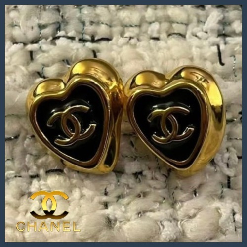 【輝き放つ♡】CHANEL ブラックゴールドピアス
