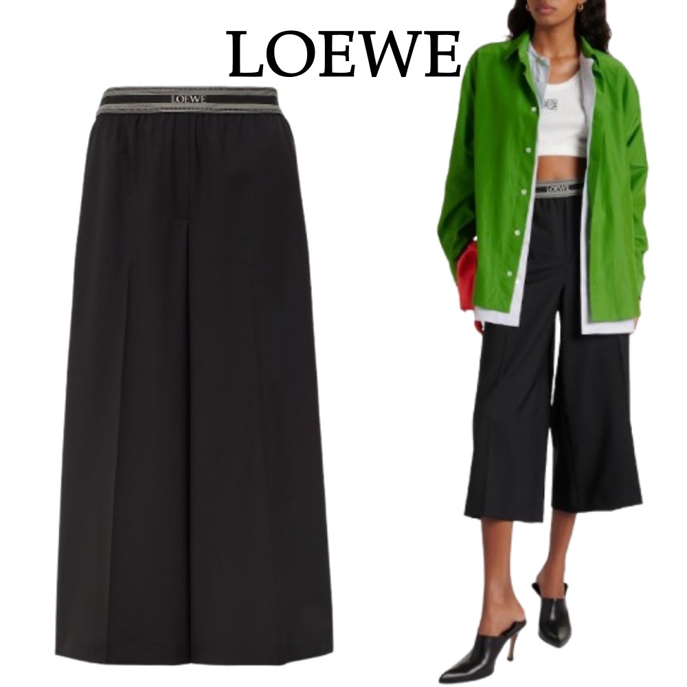 【Loewe】クロップド丈ウールワイドレッグパンツ
