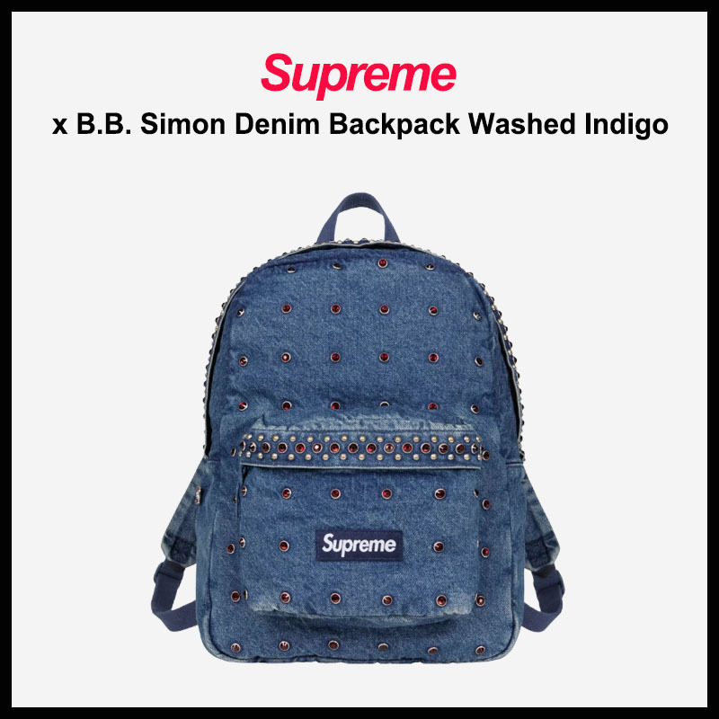 【SUPREME】X B.B. SIMON DENIM BACKPACK WASHED INDIGO 25SS