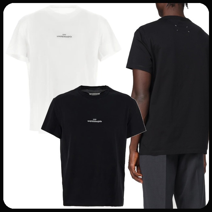 関送込 Margiela 4ステッチ ディストーテッド ロゴ Tシャツ