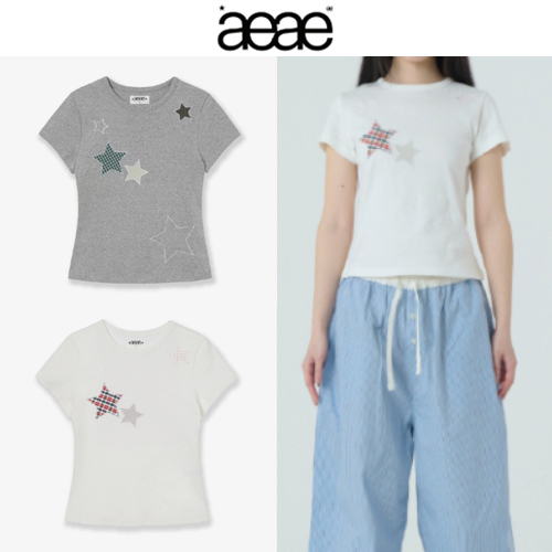 ★2025SS新作★aeae★CHECK STAR TEE