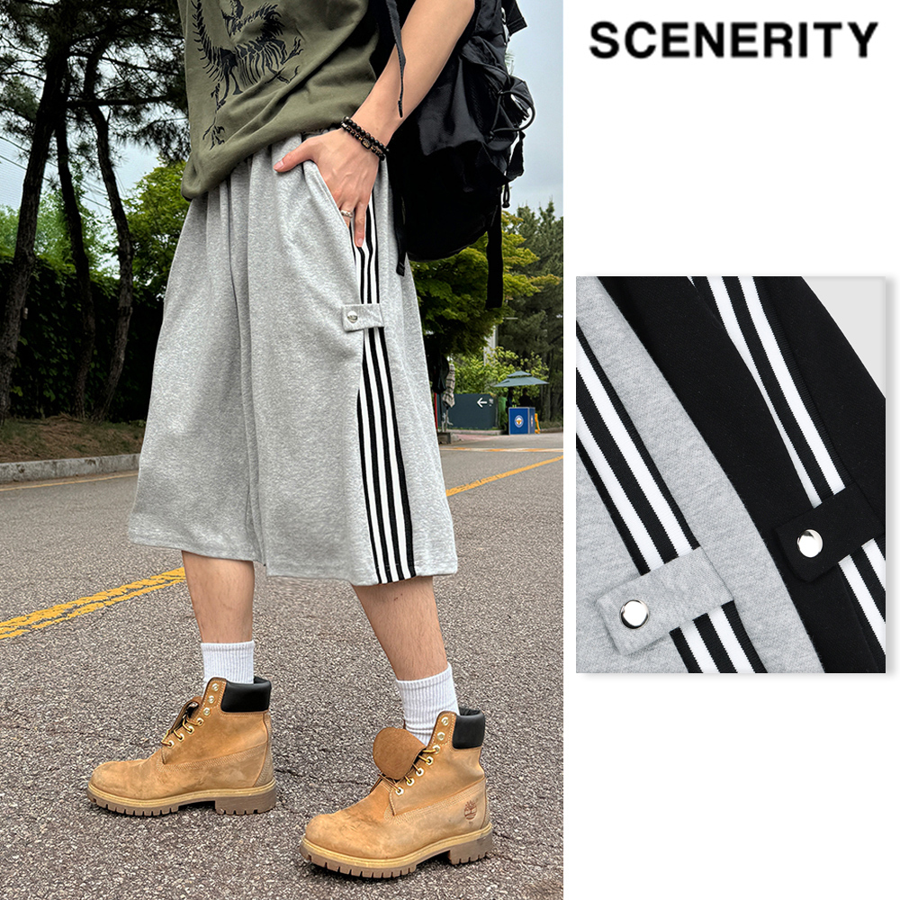 【SCENERITY】Track Snap Bermuda Pants