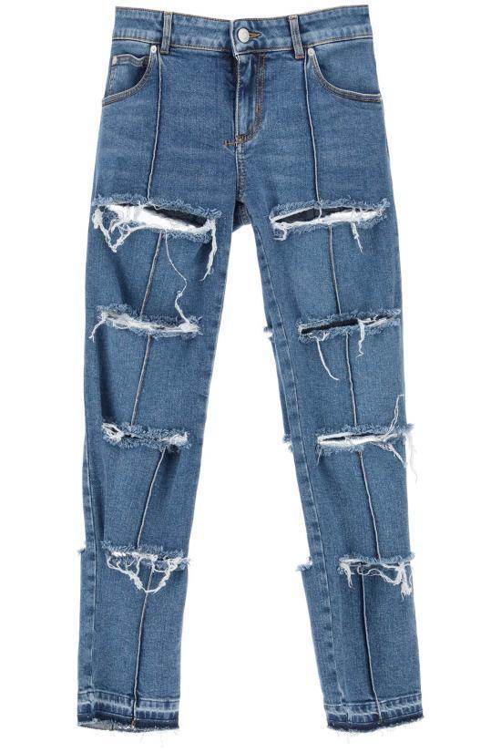 デニム・ジーパン ALEXANDER MCQUEEN Women Straight Pants 757137QMACH 4164 BLUE