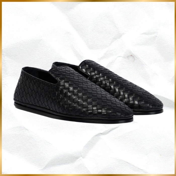 ◆BOTTEGA VENETA◆イントレチャートレザーローファー
