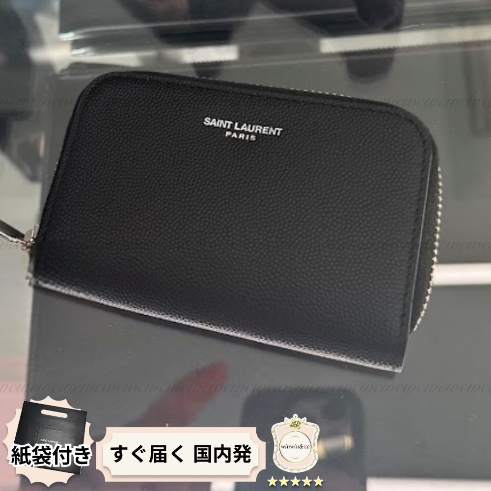 【完売必至】サンローラン■ロゴ ジップラウンドウォレット
