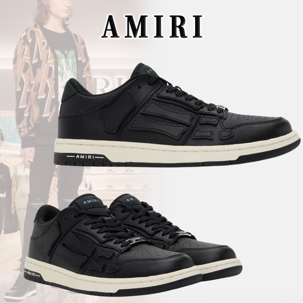 【残りわずか】AMIRI ブラック Skel Topローカットスニーカー