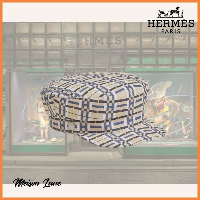 【Hキルトが可愛い♪】HERMES Hキルトキャップ チェック