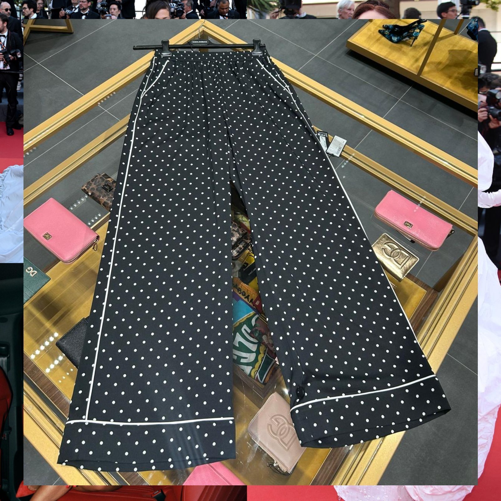 関税込 ドルチェ＆ガッバーナ ワイド パンツ ドットプリント 黒