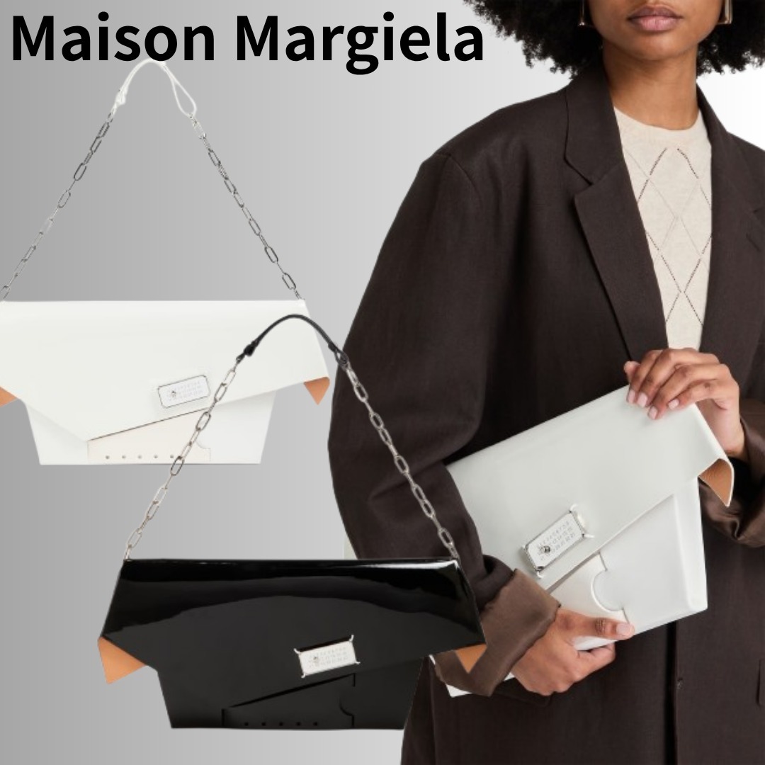 MAISON MARGIELA グロスレザー クラッチ スナッチボタン付き