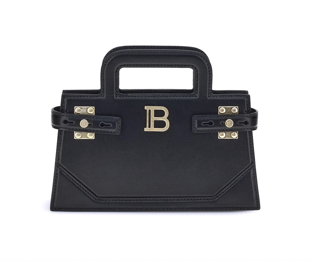 BALMAIN B-Buzz カーフレザー トップハンドル スモールバッグ