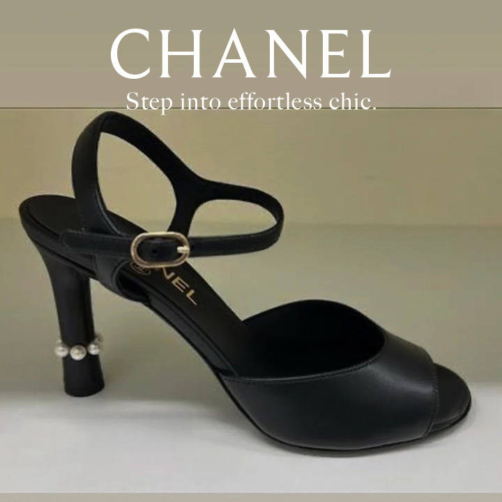*フェミニン必須*【CHANEL】25A パール付ミュール サンダル
