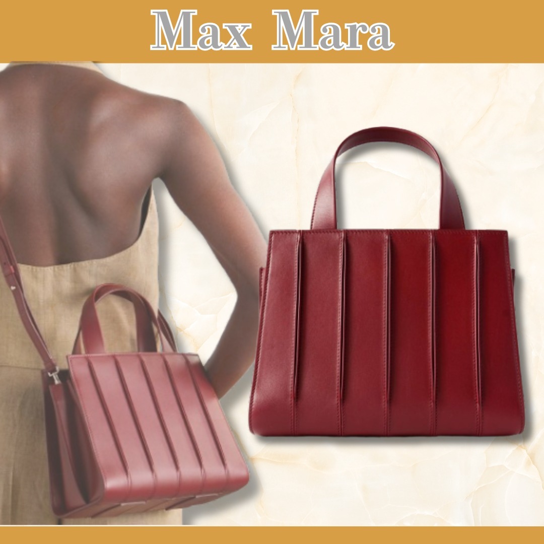 【Max Mara】ホイットニー レザー ミディアム バッグ 5 ボルドー