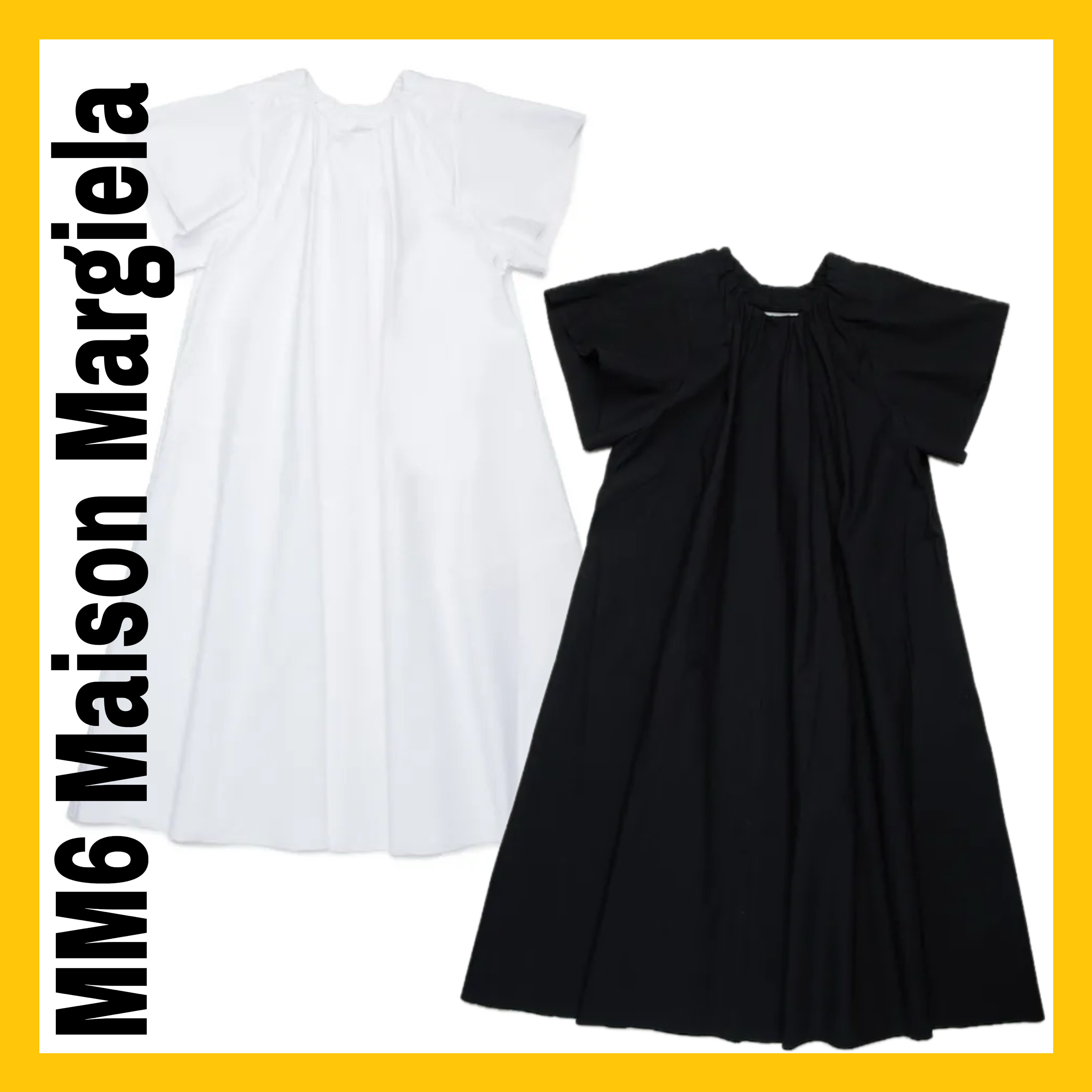 大人もOK★MM6 Maison Margiela ロゴ ギャザーワンピース 関送込