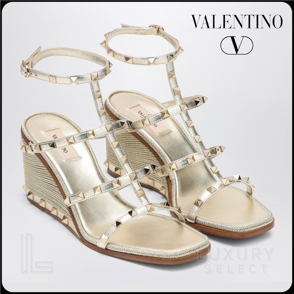 【Valentino】WEDGE ESPADRILLAS ROCKSTUD T. 10/80◆6W0S0IJ8QI