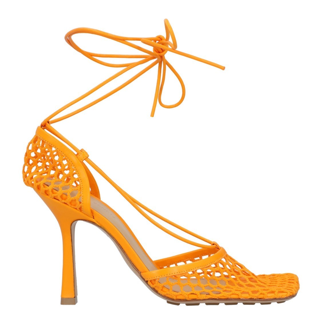 サンダル・ミュール Bottega Veneta Stretch Lace-Up Sandal Orange