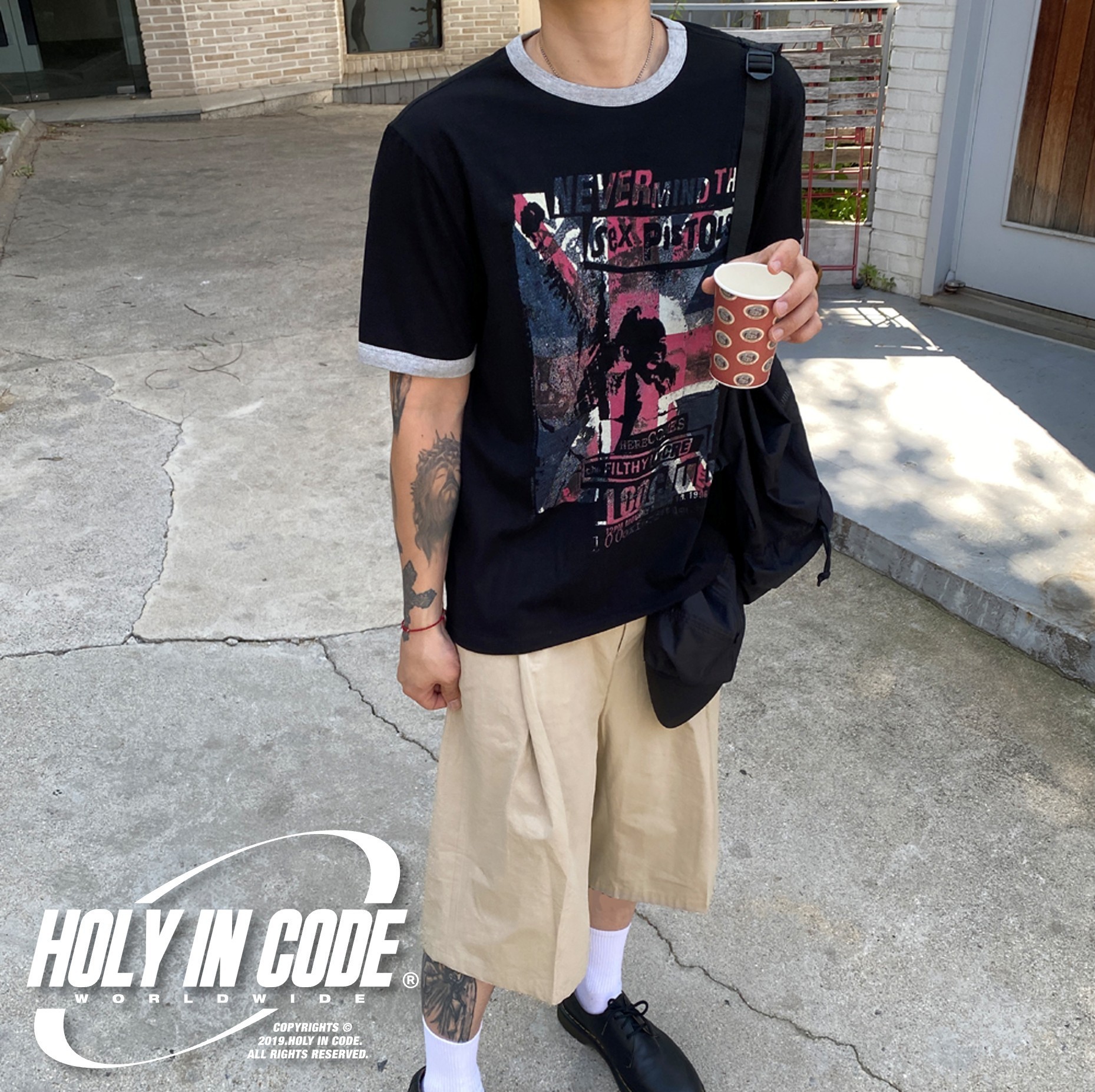 Tシャツ・カットソー No.1295 never printing ringer half T (3color)
