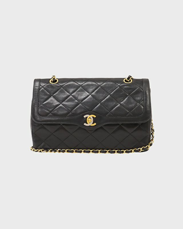 CHANEL パリ限定マトラッセWフラップターンロッ