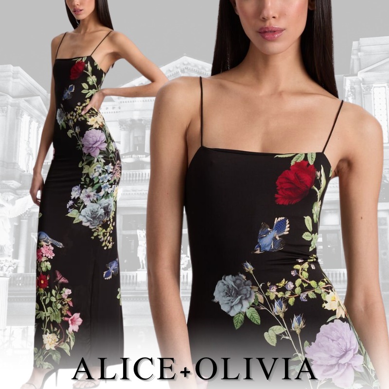 ALICE+OLIVIA フローラルプリント マキシドレス FIFI