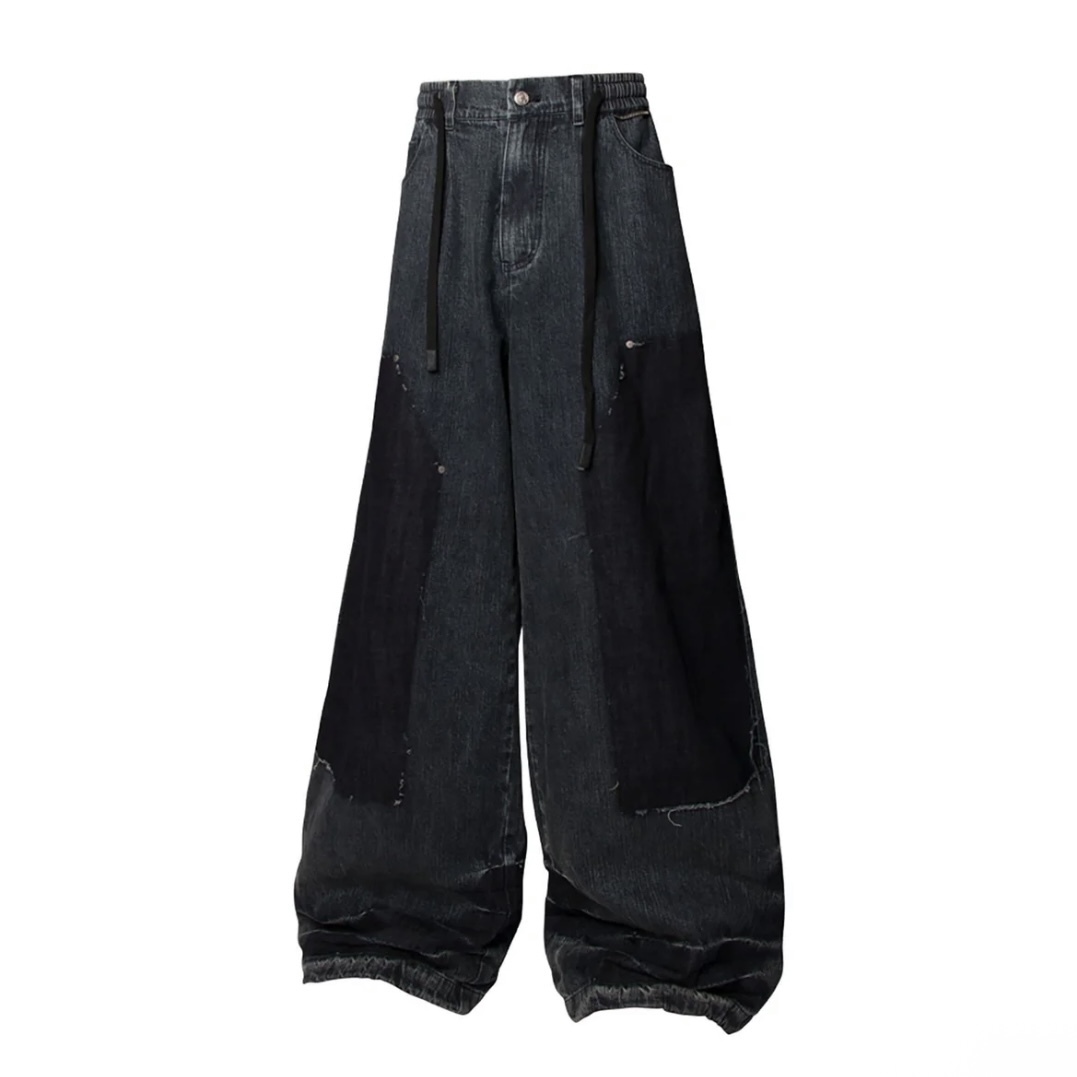 国内で当店のみ RELABEL - Patch Washed Drawstring Jeans