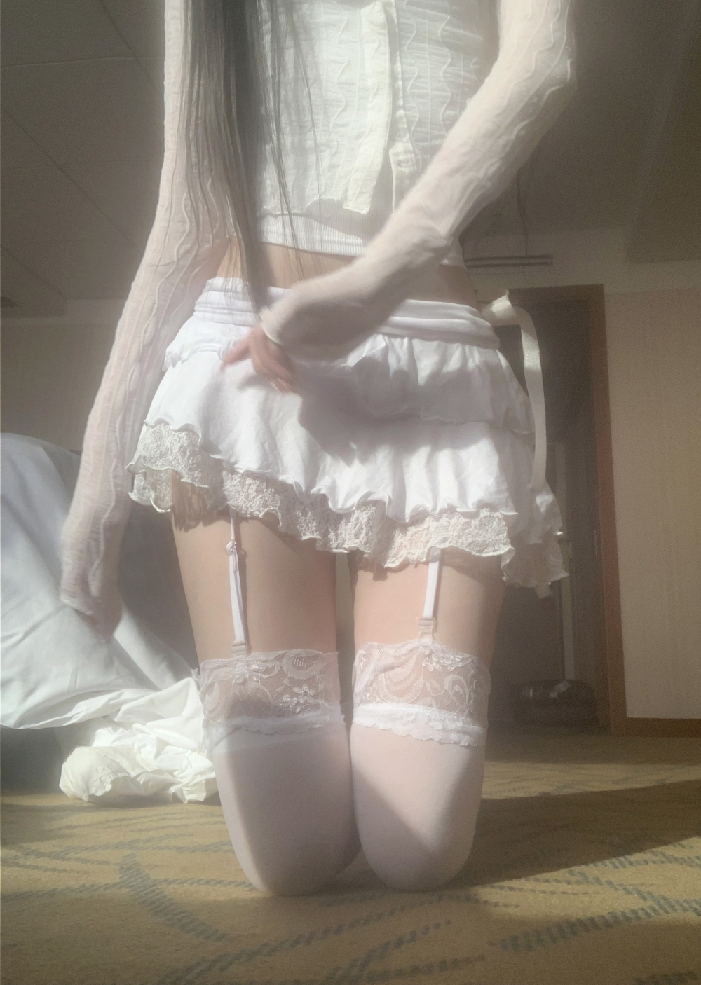 【suzen】Guener Ribbon Lace Skirt