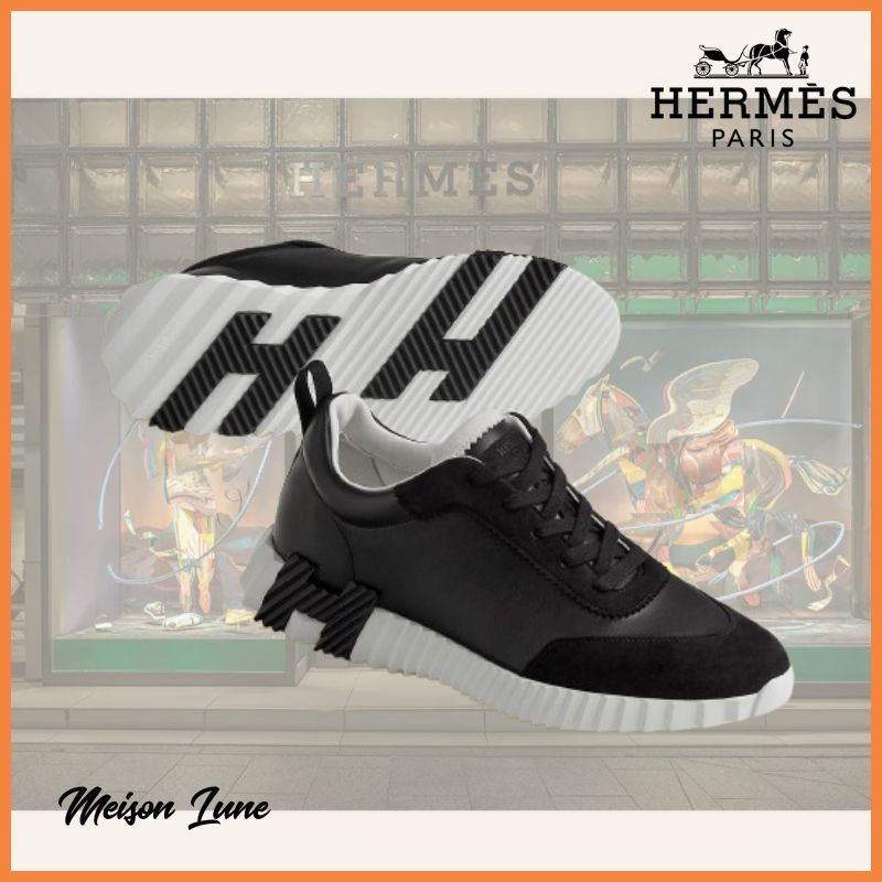 【人気！大人なスタイルに】Hermes Hロゴスニーカー ブラック
