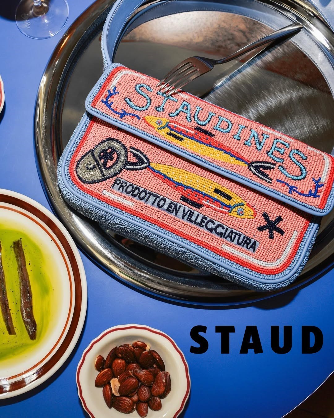 国内発| STAUD Staudines Pink イワシ ビーズショルダーバッグ
