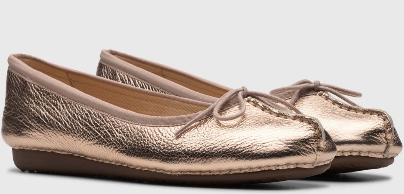Clarks フラット ローファー メタリック バレエ スニーカー