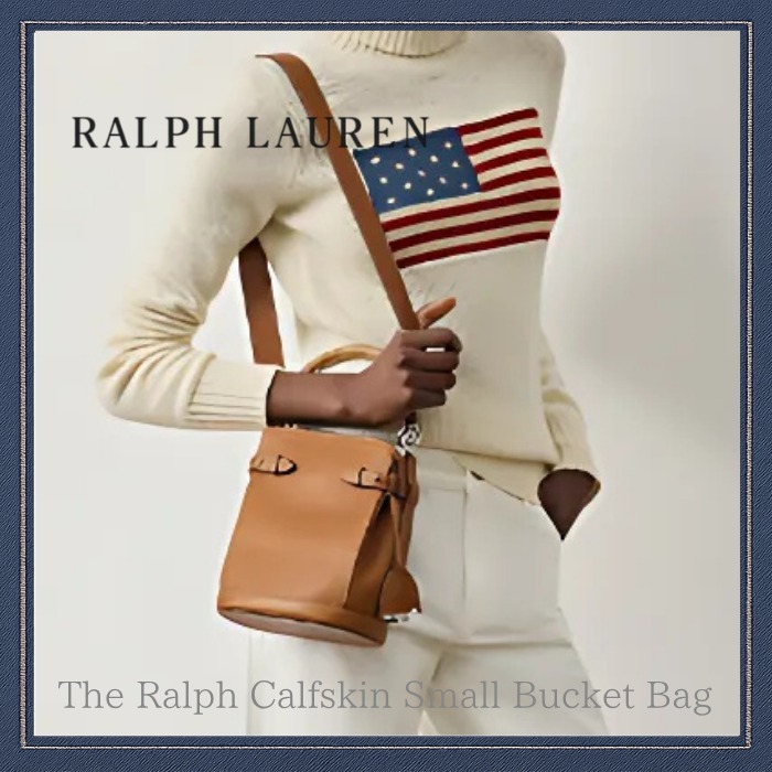 【完売必至】Ralph Lauren スモールバケットバッグ RLゴールド