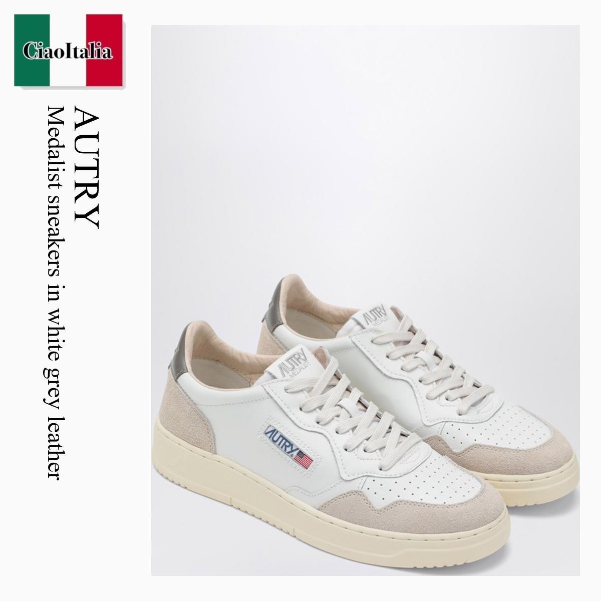スニーカー Autry Medalist Sneakers In White Grey Leather