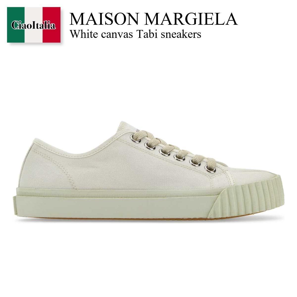 スニーカー Maison Margiela White Canvas Tabi Sneakers