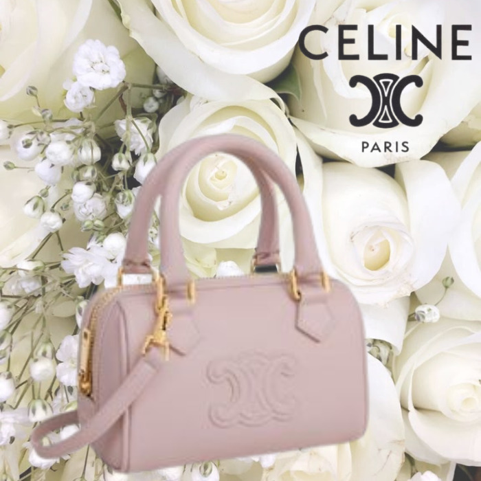 【CELINE】セリーヌ ミニ ボストン スムースカーフスキン ピンク