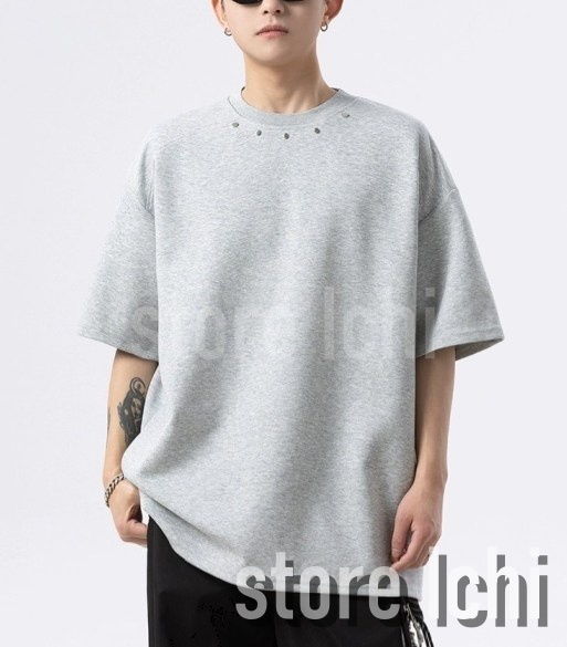 メンズ Tシャツ メタル クルーネック ドロップショルダー a1196