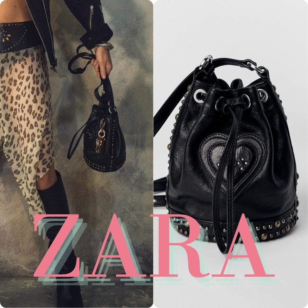 ギャザースタッズレザーバケットバッグ KATE MOSS X ZARA