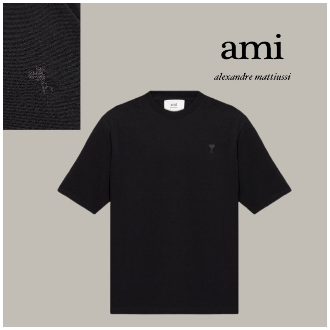 AMI PARIS アミ ド クール クルーネック Tシャツ ブラック