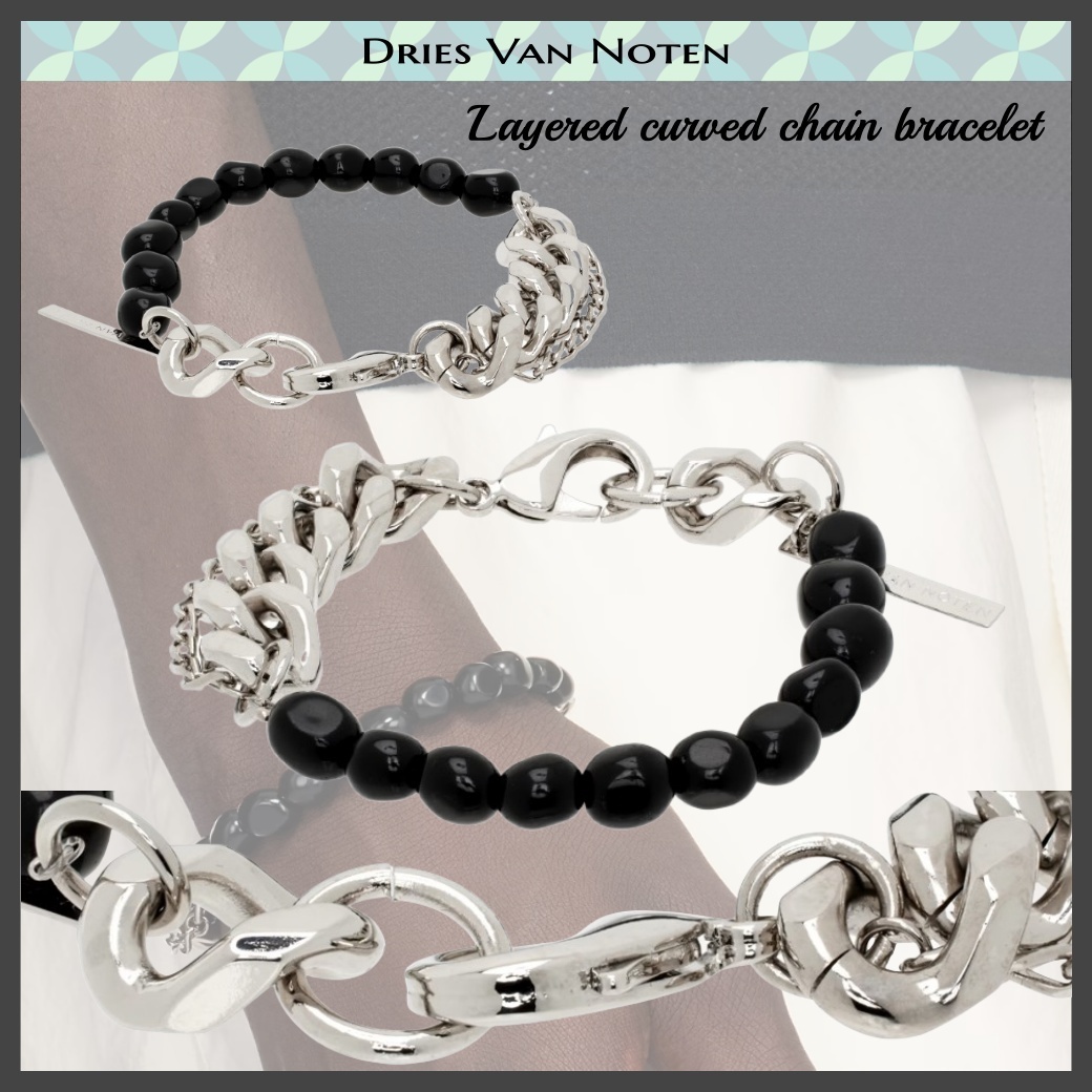 Dries van noten / レイヤード カーブチェーン ブレスレット