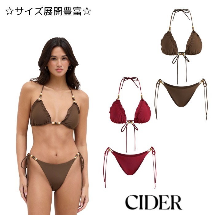 Cider☆Vネック ビーズ ビキニ セット