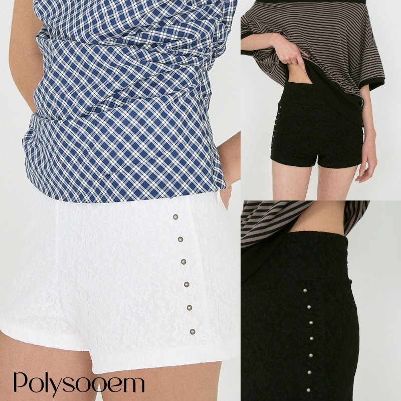 【Polysooem】25ss FLOWER LACE DOLPHIN SHORTS