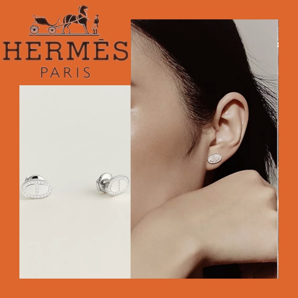 ☆耳元を美しく☆ HERMES Chaine d'ancre Contour イヤリング
