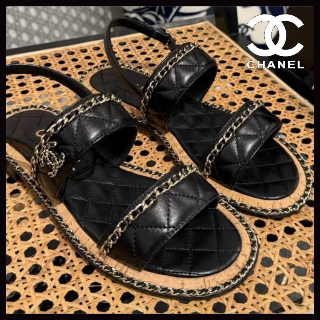 【上品で高級感ある足元に♪】CHANEL サンダル