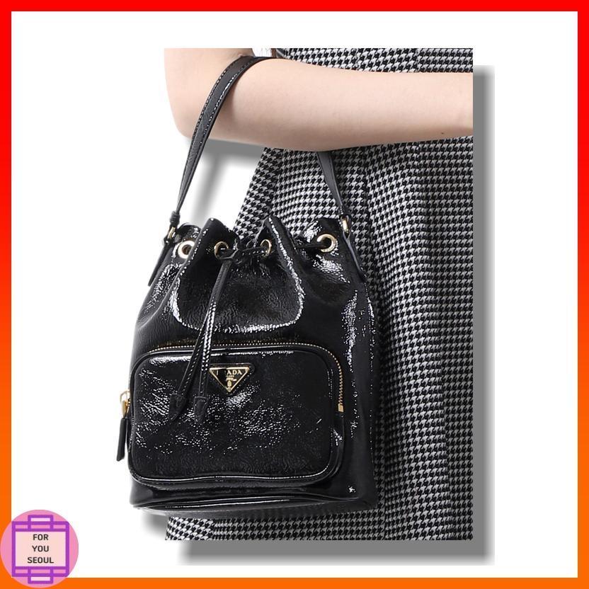 ★PRADA★デュエットナプラック パテントレザーバケットバッグ