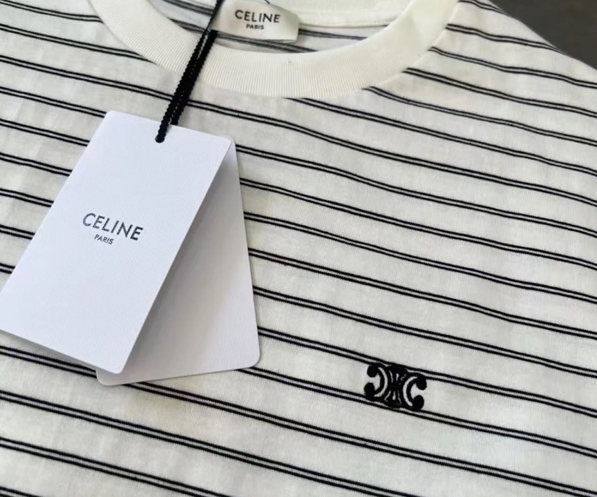 《CELINE》国内発送 セリーヌトリオンフ Tシャツ ストライプ