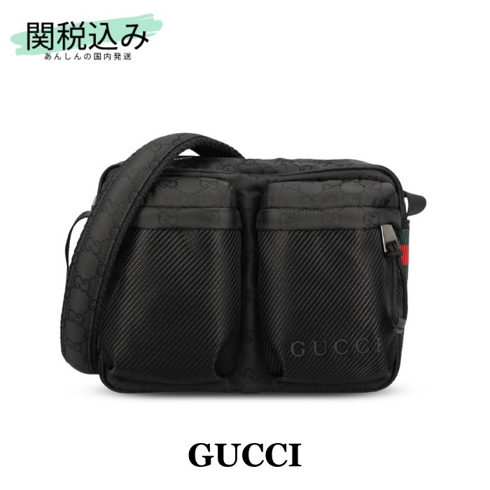 【GUCCI】GGナイロン スモール クロスボディバッグ ブラック