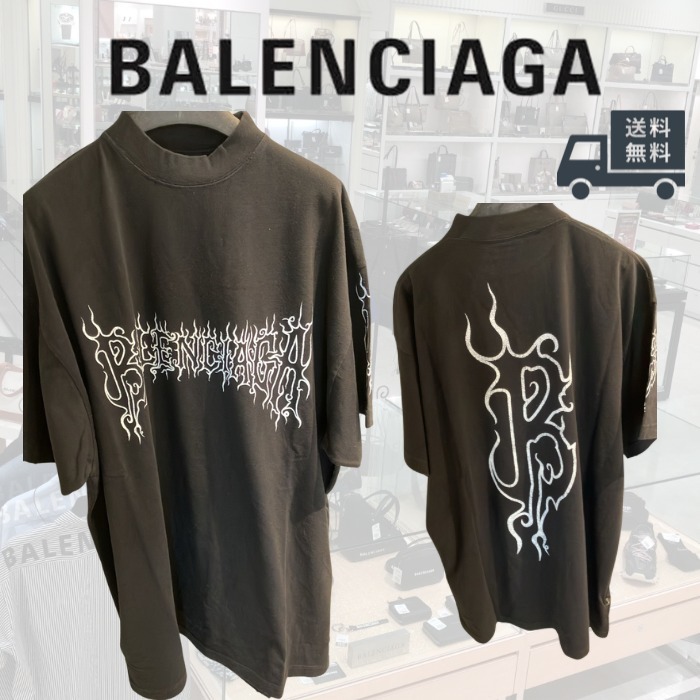 関税込★BALENCIAGA★ロゴ プリンティング 半袖 Tシャツ