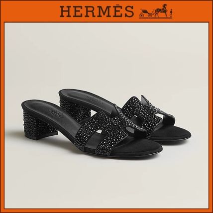 ブラック（黒）系 HERMES Oasis(エルメス オアジス) サンダル
