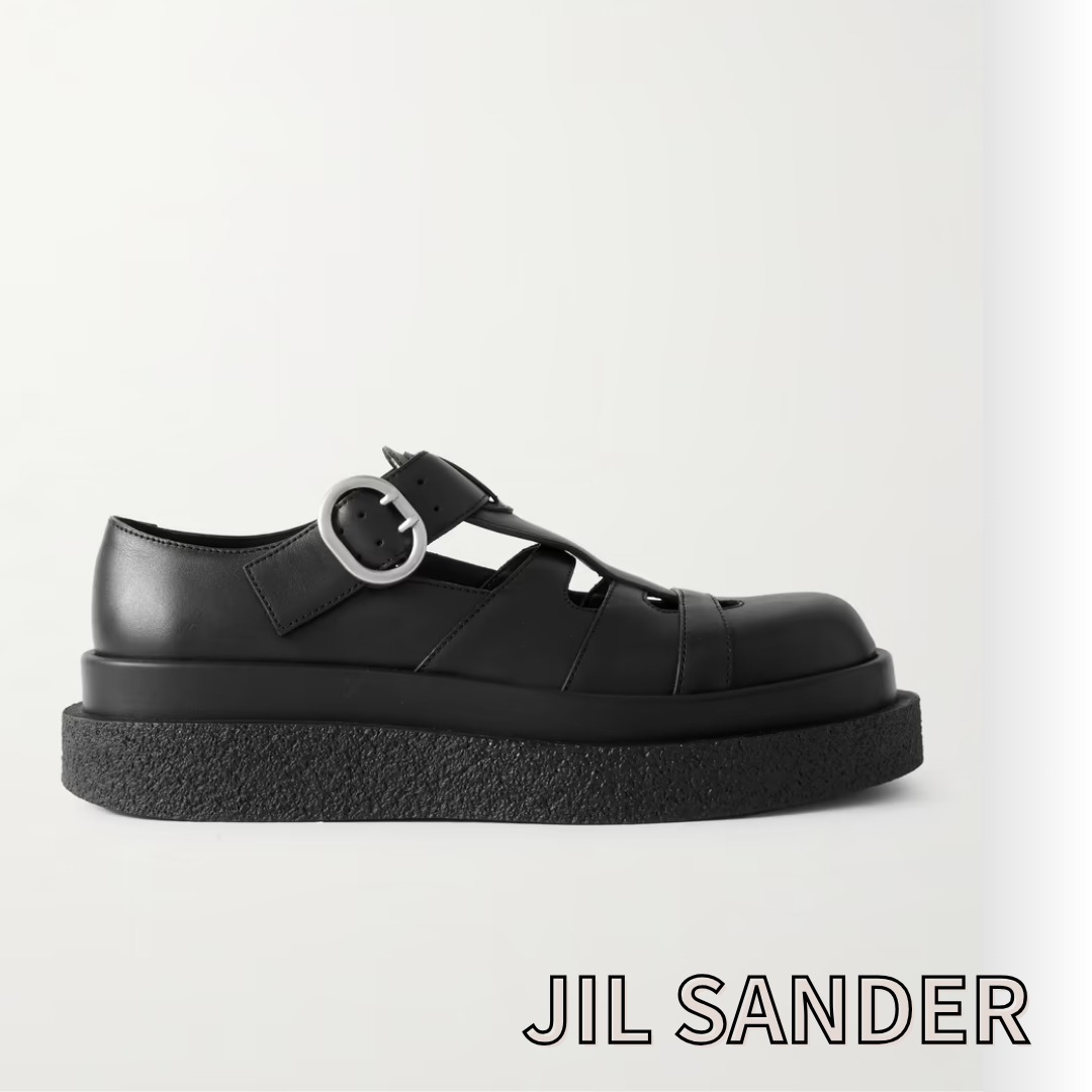 【JIL SANDER】★送料関税込★カットアウトパネルレザーサンダル