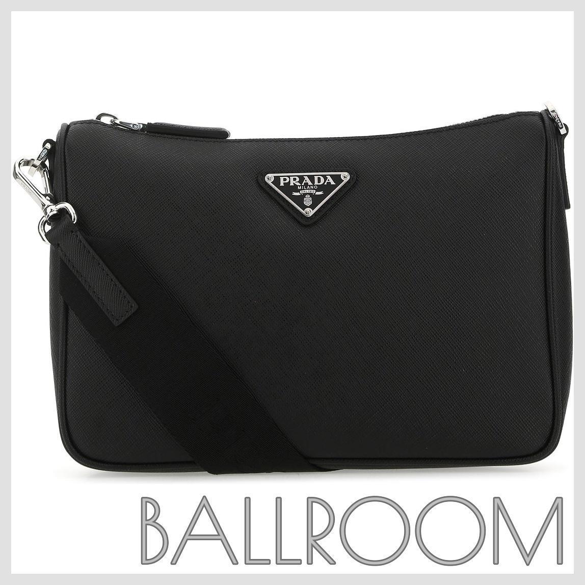 ショルダーバッグ PRADA BLACK LEATHER CROSSBODY BAG