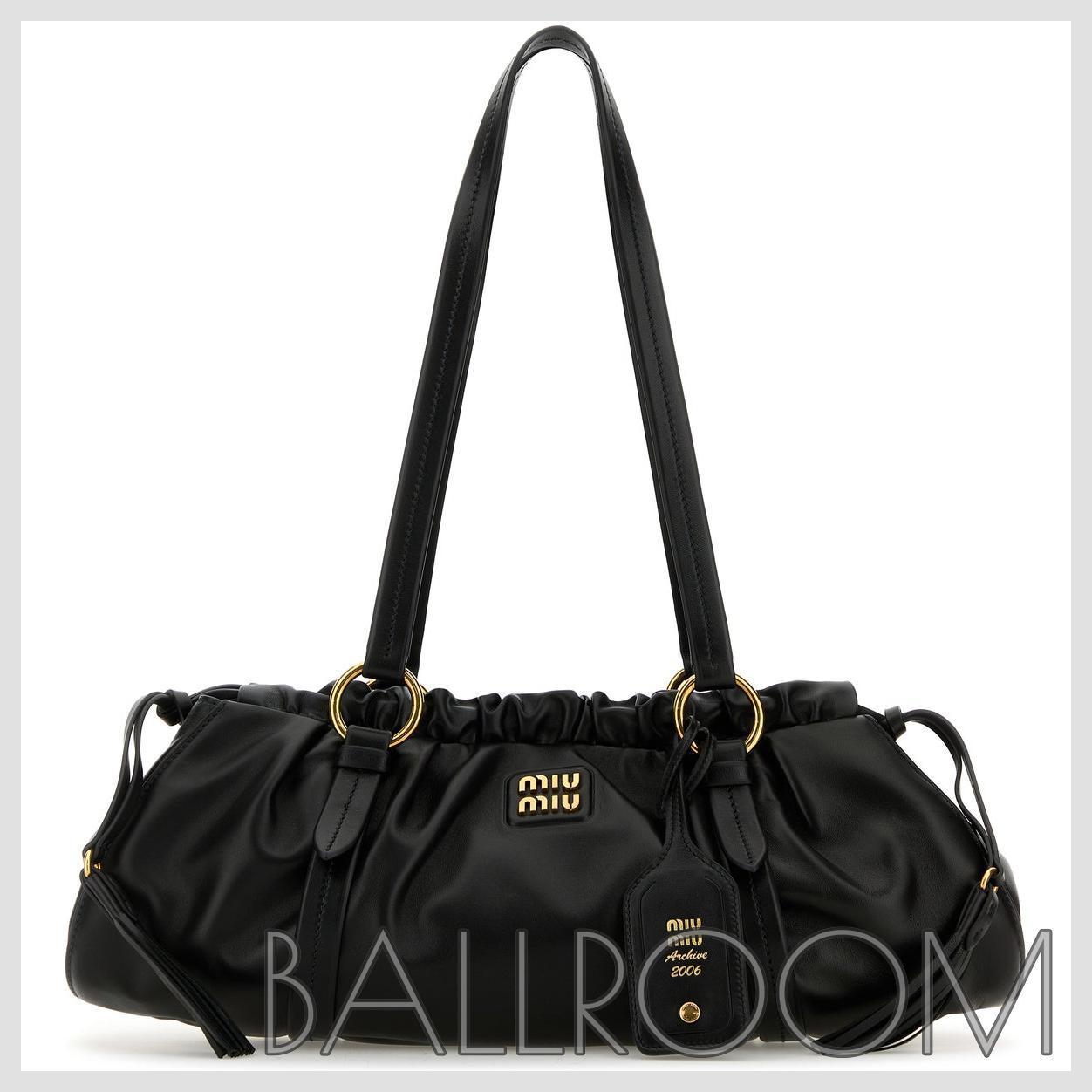 ショルダーバッグ・ポシェット MIUMIU BLACK LEATHER JOIE SHOULDER BAG