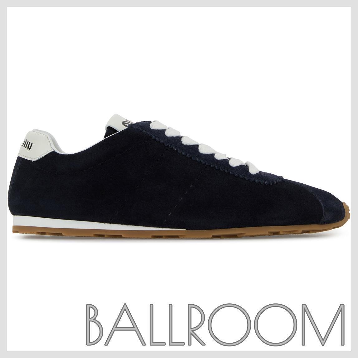 スニーカー MIUMIU NAVY BLUE SUEDE PLUME SNEAKERS