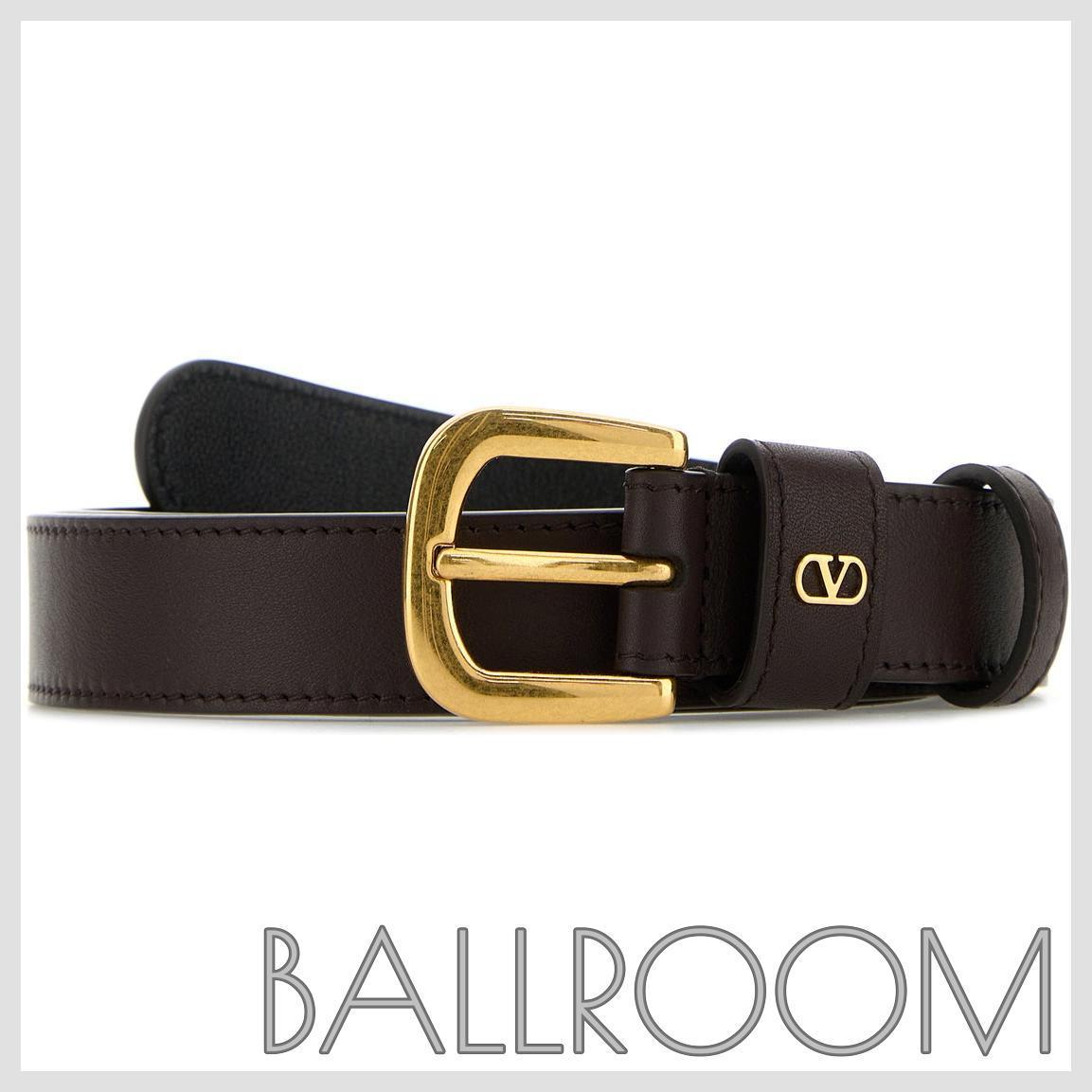 ベルト VALENTINO DARK BROWN LEATHER BELT